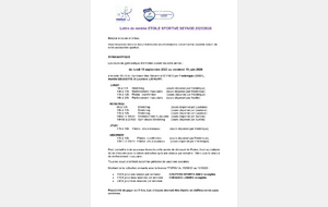 Lettre de rentrée saison 2025 2026 page 1
