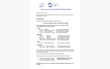 Lettre de rentrée saison 2025 2026 page 1